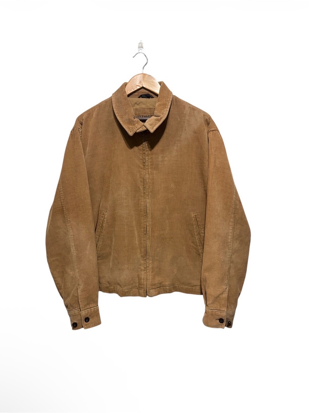 St. John's Bay Men's Corduroy Bomber Jacket in Tan Brown